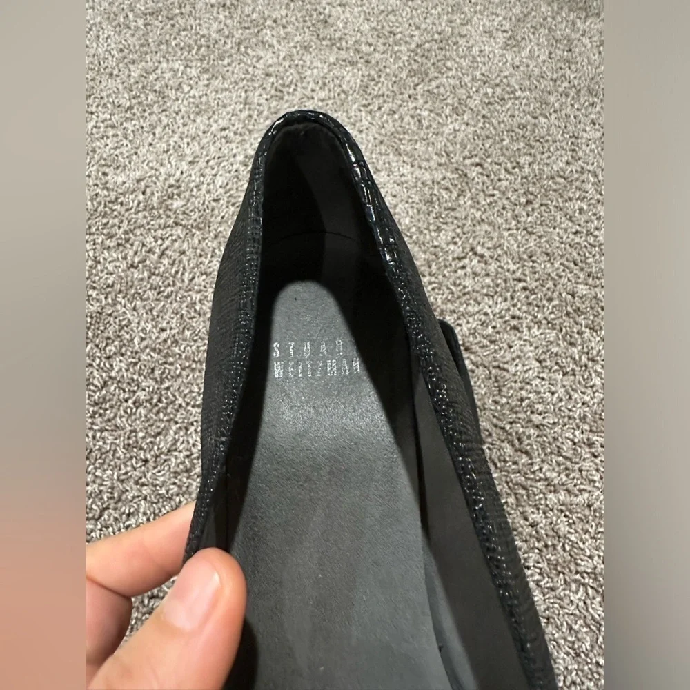 Stuart Weitzman Black Reptile Print Wedges Women’s , size 9.5